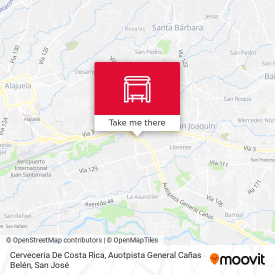 Cervecería De Costa Rica, Auotpista General Cañas Belén map