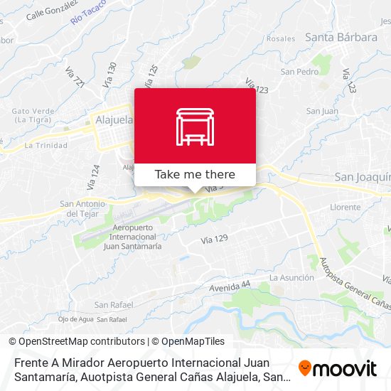 Frente A Mirador Aeropuerto Internacional Juan Santamaría, Auotpista General Cañas Alajuela map