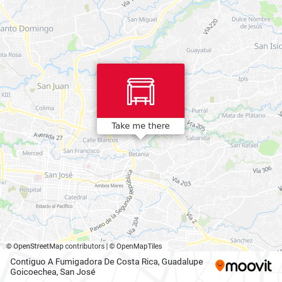 Contiguo A Fumigadora De Costa Rica, Guadalupe Goicoechea map