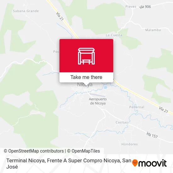 Terminal Nicoya, Frente A Super Compro Nicoya map