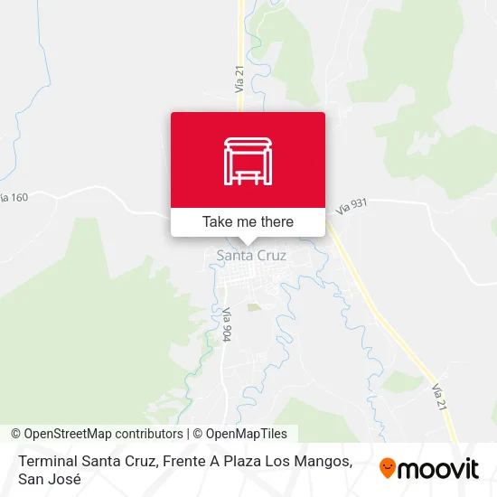 Mapa de Terminal Santa Cruz, Frente A Plaza Los Mangos