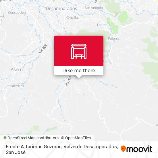 Frente A Tarimas Guzmán, Valverde Desamparados map