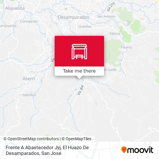 Frente A Abastecedor Jyj, El Huazo De Desamparados map