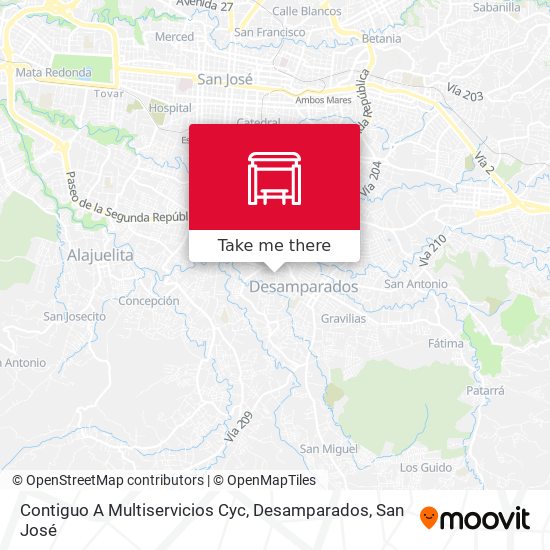 Contiguo A Multiservicios Cyc, Desamparados map