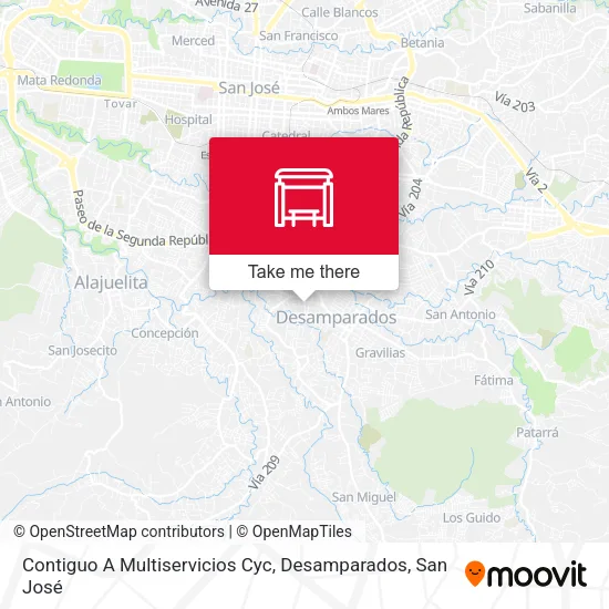 Mapa de Contiguo A Multiservicios Cyc, Desamparados