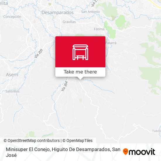 Minisuper El Conejo, Higuito De Desamparados map