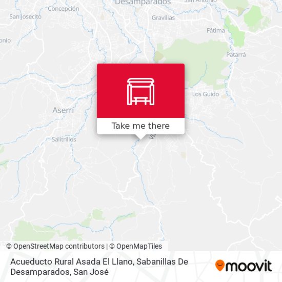 Mapa de Acueducto Rural Asada El Llano, Sabanillas De Desamparados
