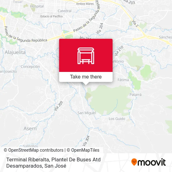 Terminal Riberalta, Plantel De Buses Atd Desamparados map