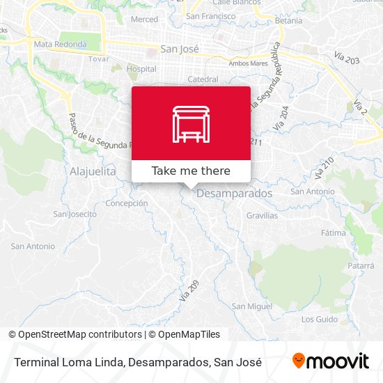 Mapa de Terminal Loma Linda, Desamparados
