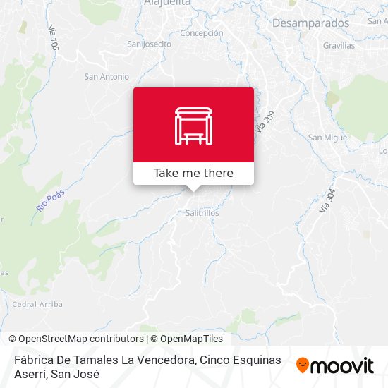 Fábrica De Tamales La Vencedora, Cinco Esquinas Aserrí map