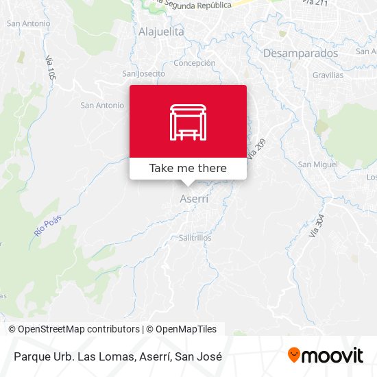 Mapa de Parque Urb. Las Lomas, Aserrí