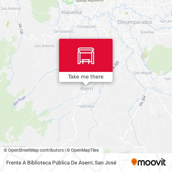 Mapa de Frente A Biblioteca Pública De Aserrí