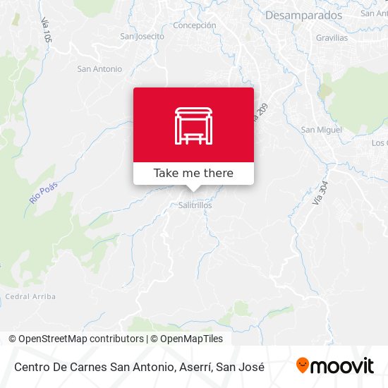 Centro De Carnes San Antonio, Aserrí map