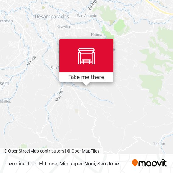 Terminal Urb. El Lince, Minisuper Nuni map