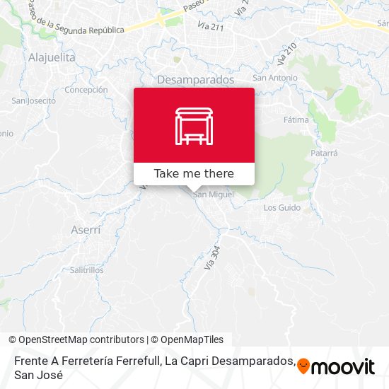 Mapa de Frente A Ferretería Ferrefull, La Capri Desamparados