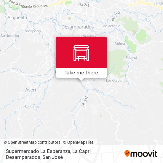 Supermercado La Esperanza, La Capri Desamparados map