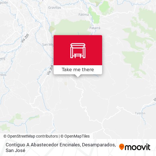 Mapa de Contiguo A Abastecedor Encinales, Desamparados
