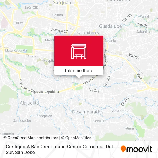Mapa de Contiguo A Bac Credomatic Centro Comercial Del Sur