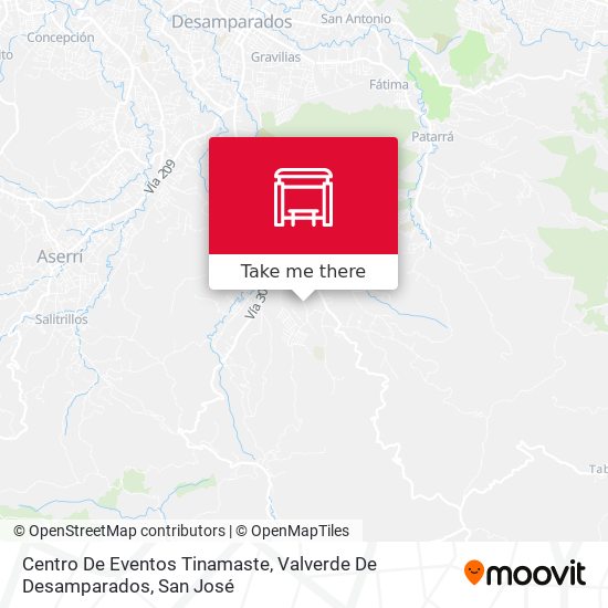 Centro De Eventos Tinamaste, Valverde De Desamparados map