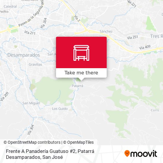 Frente A Panadería Guatuso #2, Patarrá Desamparados map