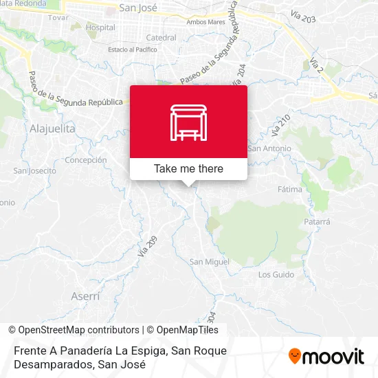 Mapa de Frente A Panadería La Espiga, San Roque Desamparados
