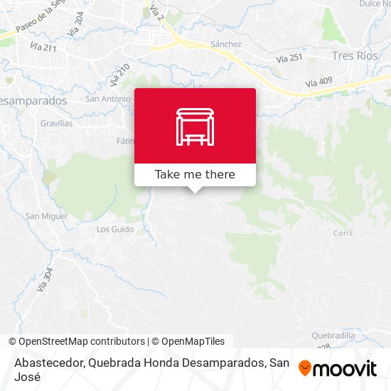 Abastecedor, Quebrada Honda Desamparados map