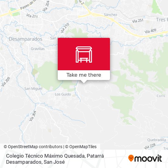 Colegio Técnico Máximo Quesada, Patarrá Desamparados map