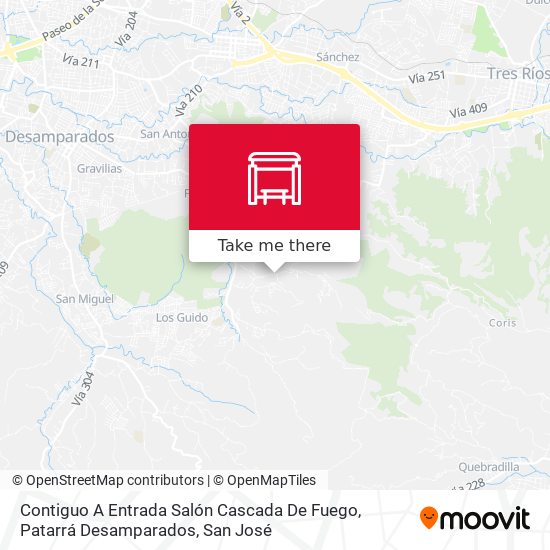 Contiguo A Entrada Salón Cascada De Fuego, Patarrá Desamparados map