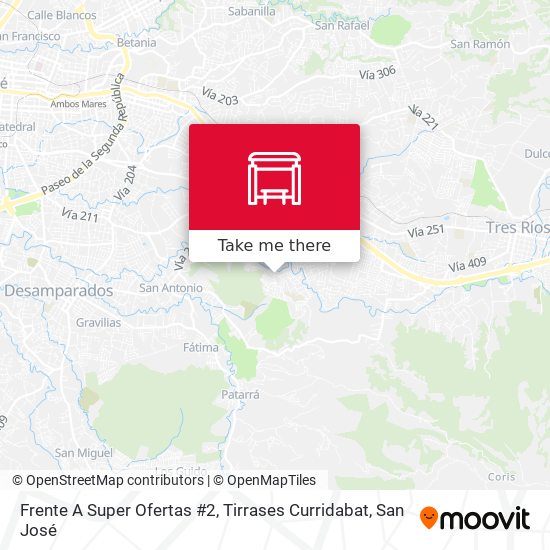 Mapa de Frente A Super Ofertas #2, Tirrases Curridabat