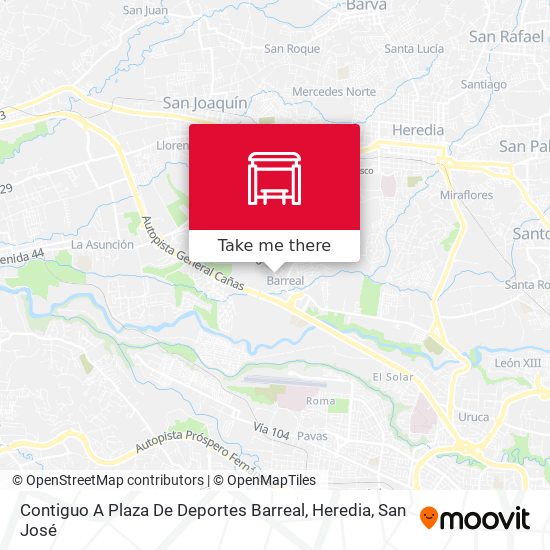 Contiguo A Plaza De Deportes Barreal, Heredia map