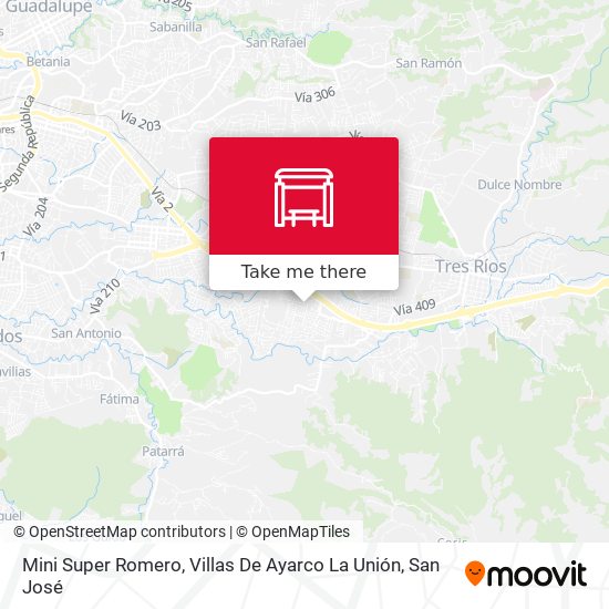 Mapa de Mini Super Romero, Villas De Ayarco La Unión