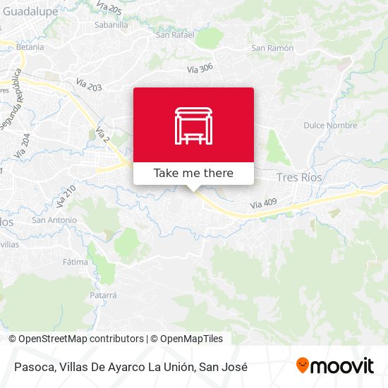 Pasoca, Villas De Ayarco La Unión map