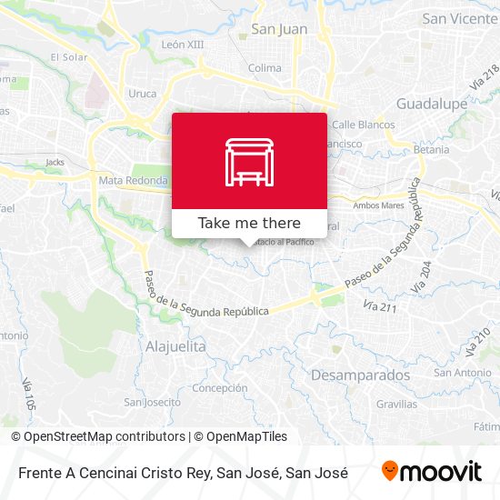 Frente A Cencinai Cristo Rey, San José map