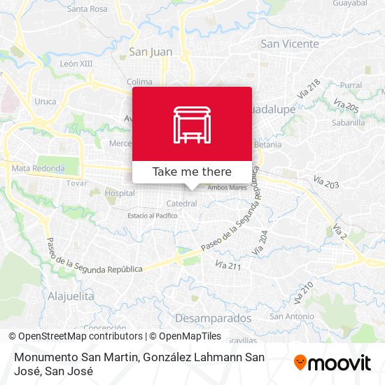 Monumento San Martin, González Lahmann San José map