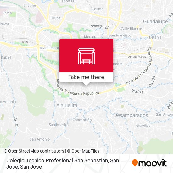 Colegio Técnico Profesional San Sebastián, San José map