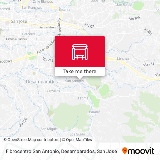 Mapa de Fibrocentro San Antonio, Desamparados