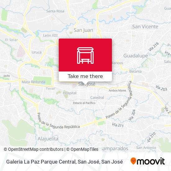 Galería La Paz Parque Central, San José map