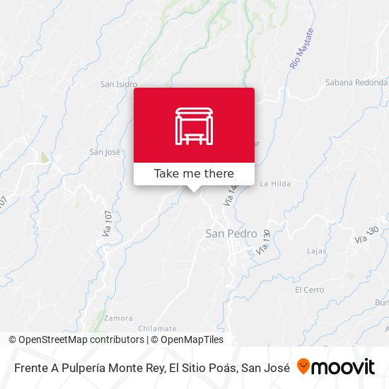 Frente A Pulpería Monte Rey, El Sitio Poás map