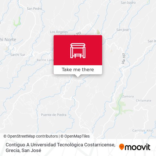 Mapa de Contiguo A Universidad Tecnológica Costarricense, Grecia