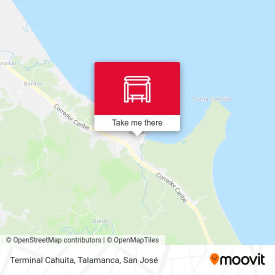 Terminal Cahuita, Talamanca map