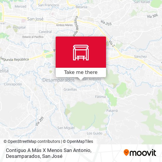 Contiguo A Más X Menos San Antonio, Desamparados map