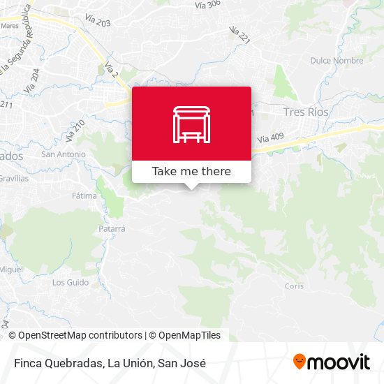 Finca Quebradas, La Unión map