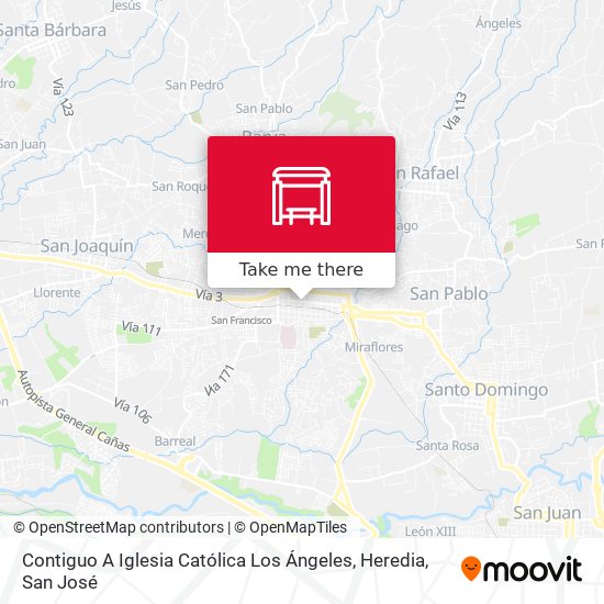 Contiguo A Iglesia Católica Los Ángeles, Heredia map