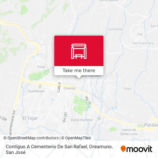 Mapa de Contiguo A Cementerio De San Rafael, Oreamuno