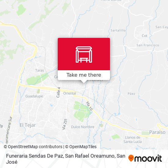 Funeraria Sendas De Paz, San Rafael Oreamuno map