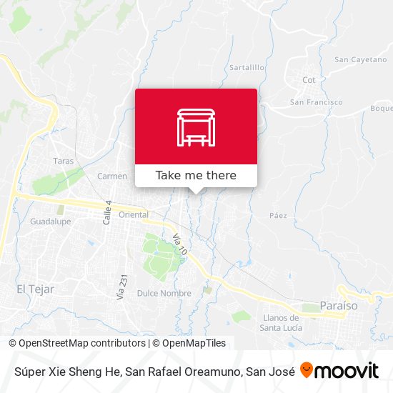 Mapa de Súper Xie Sheng He, San Rafael Oreamuno