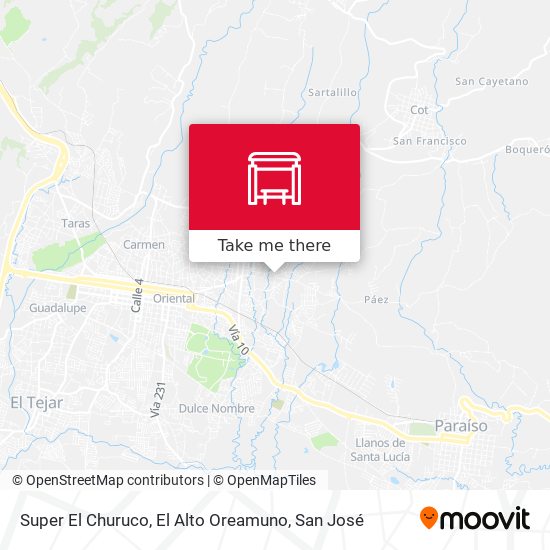 Super El Churuco, El Alto Oreamuno map