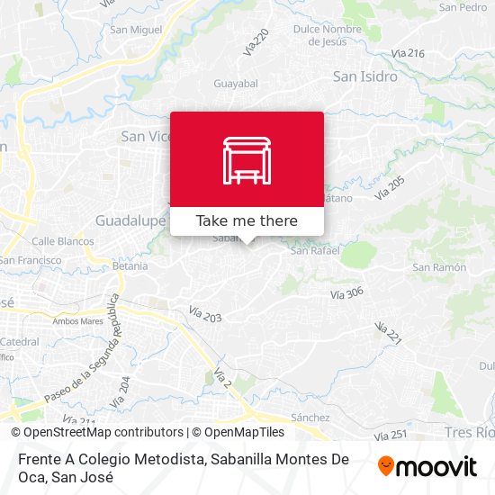 Frente A Colegio Metodista, Sabanilla Montes De Oca map