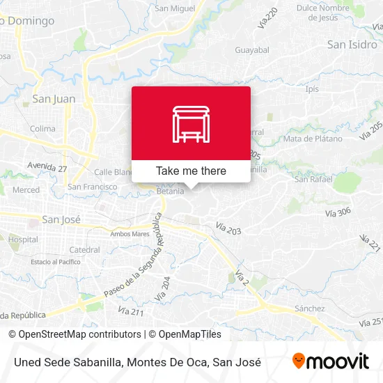 Uned Sede Sabanilla, Montes De Oca map