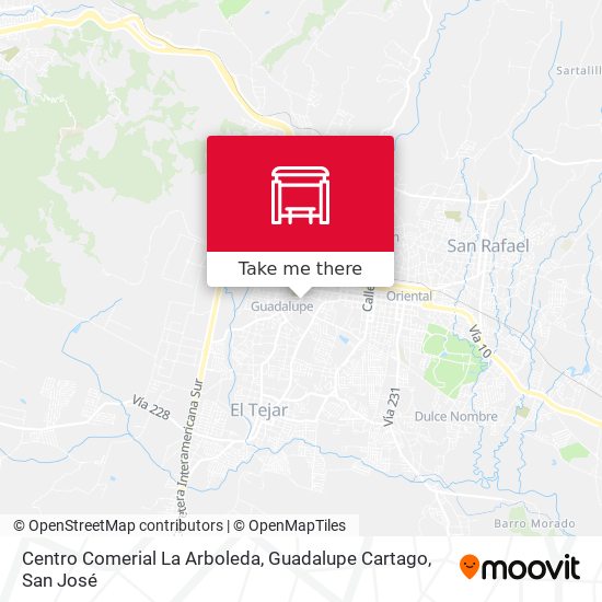 Mapa de Centro Comerial La Arboleda, Guadalupe Cartago